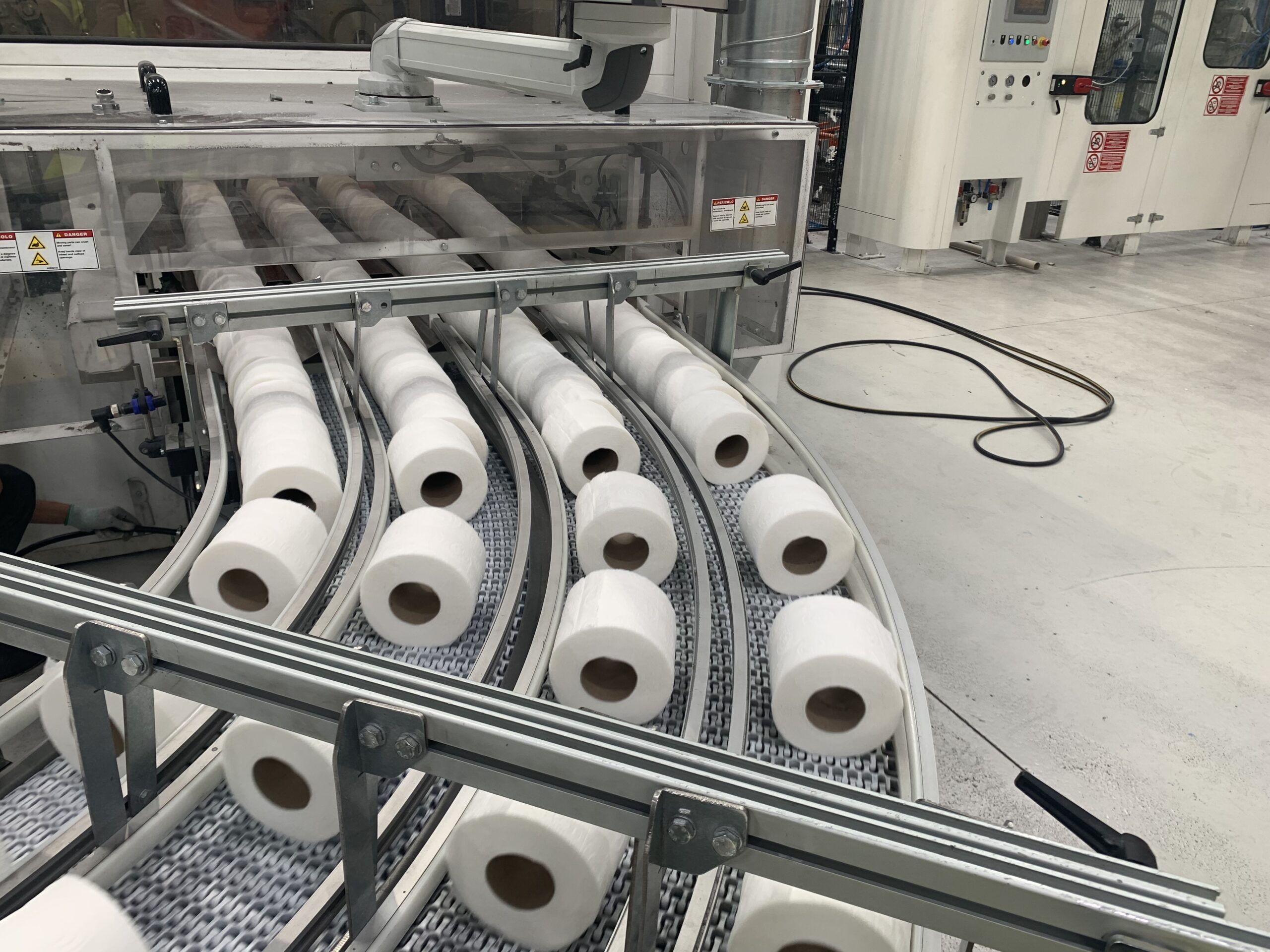 Tissue manufacture off cut collection system