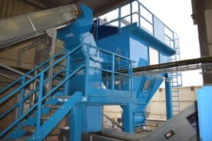 Shredder electronic waste entering ZAC density separation process
