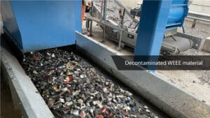 Decontaminated WEEE material