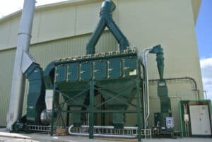 Dust filtration unit at waste management plant